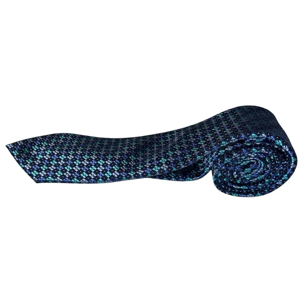 Jos. A. Bank Necktie Men’s Blue Light Blue Teal Executive 100% Silk 60x3 Tie